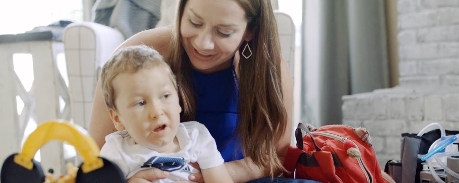 Adrienne with her child